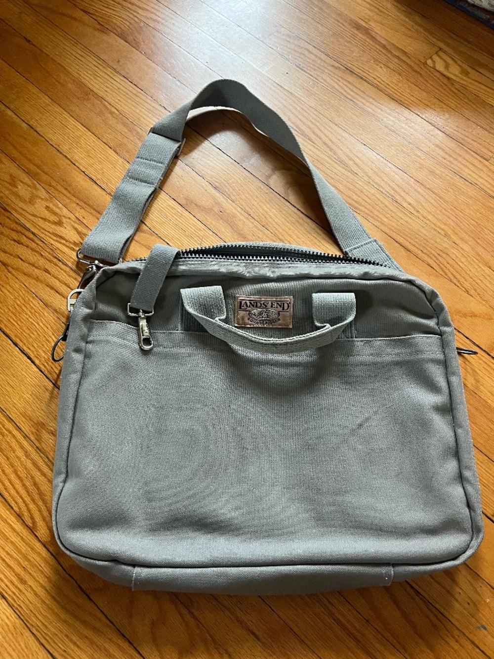 VTG 90s Lands End Square Rigger Canvas Business Laptop Messenger Bag USA Made